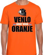 Oranje t-shirt Venlo brult voor oranje heren - Holland / Nederland supporter shirt EK/ WK S