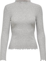 Only Trui Onlemma L/s High Neck Top Noos Jrs 15180040 Light Grey Melange Dames Maat - L