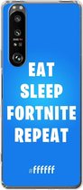 6F hoesje - geschikt voor Sony Xperia 1 III -  Transparant TPU Case - Fortnite - Eat Sleep Fortnite Repeat #ffffff