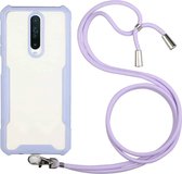 Voor Xiaomi Redmi K30 / Poco X2 Acryl + kleur TPU schokbestendig hoesje met nekkoord (paars)