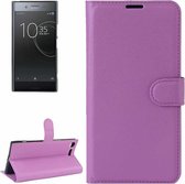 Voor Sony Xperia XZ Premium Litchi Texture Horizontale Flip Leren Case met Houder & Kaartsleuven & Portemonnee (Paars)