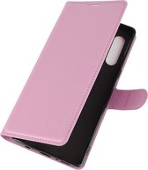 LG Velvet Hoesje - Mobigear - Classic Serie - Kunstlederen Bookcase - Roze - Hoesje Geschikt Voor LG Velvet