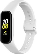Siliconen Smartwatch bandje - Geschikt voor Samsung Galaxy Fit 2 siliconen bandje - wit - Strap-it Horlogeband / Polsband / Armband