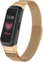 Milanees Smartwatch bandje - Geschikt voor Samsung Galaxy Fit Milanese band - rosé goud - Strap-it Horlogeband / Polsband / Armband