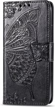Apple iPhone 11 Hoesje - Mobigear - Butterfly Serie - Kunstlederen Bookcase - Zwart - Hoesje Geschikt Voor Apple iPhone 11