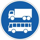 Rijstrook lijnbussen en vrachtauto's bord - kunststof - F19 150 mm