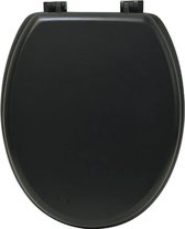 Toiletbril – Toiletzitting – Wc-bril – Zwart – Stijlvol – Kunststof Scharnieren – MDF – Universeel Formaat – 50x37.5x5.5cm