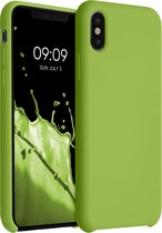 kwmobile telefoonhoesje voor Apple iPhone X - Hoesje met siliconen coating - Smartphone case in groene peper