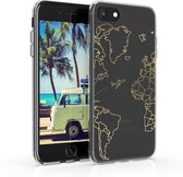 kwmobile telefoonhoesje voor Apple iPhone SE (2022) / iPhone SE (2020) / iPhone 8 / iPhone 7 - Hoesje voor smartphone - Travel Vliegtuig design