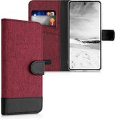 kwmobile telefoonhoesje voor Samsung Galaxy A52 / A52 5G / A52s 5G - Hoesje met pasjeshouder in donkerrood / zwart - Case met portemonnee