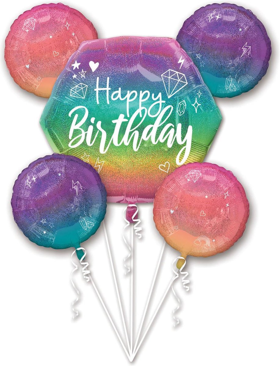 Amscan Folieballon Bouquet Sparkle 5-delig