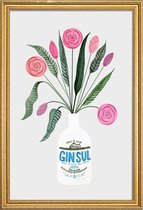 JUNIQE - Poster met houten lijst Ginspiration No.3 -40x60 /Grijs
