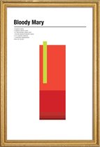 JUNIQE - Poster met houten lijst Bloody Mary - minimalistisch -30x45