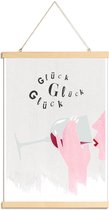 JUNIQE - Posterhanger Glück Glück Glück -20x30 /Ivoor & Roze