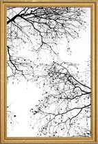 JUNIQE - Poster met houten lijst Black Branches 2 -20x30 /Wit & Zwart