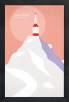 JUNIQE - Poster in houten lijst Mont Blanc -20x30 /Grijs & Roze