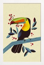JUNIQE - Poster in houten lijst Toucan II -20x30 /Kleurrijk