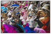 Gekleurd maskers tijdens carnaval in Venetië - Foto op Akoestisch paneel - 225 x 150 cm