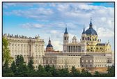 De kathedraal en het Koninklijk Paleis van Madrid - Foto op Akoestisch paneel - 90 x 60 cm