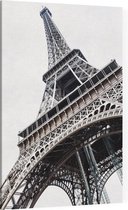 Constructie-details Eiffeltoren van onderaf in Parijs - Foto op Canvas - 100 x 150 cm