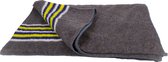 Kortpack - Verhuisdekens 150cm lang x 200cm breed - Grijs met Blauwe/Gele en Witte Banen - 10 stuks - Professionele Kwaliteit - Pakdekens - Opslagdekens -Transportdekens - (099.0056)