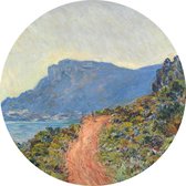 La Corniche bij Monaco, Claude Monet - Foto op Behangcirkel - ⌀ 150 cm