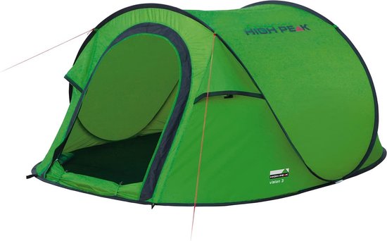 Product injecteren Site lijn High Peak Vision 3 Pop Up Tent - Groen - 3 Persoons | bol.com