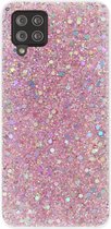 - ADEL Premium Siliconen Back Cover Softcase Hoesje Geschikt voor Samsung Galaxy A42 - Bling Bling Roze