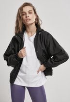 Urban Classics - Oversized Shiny Crinkle Nylon Trainings jacket - L - Zwart
