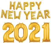 Happy new year letters en cijfers ballonnen pakket 2021.