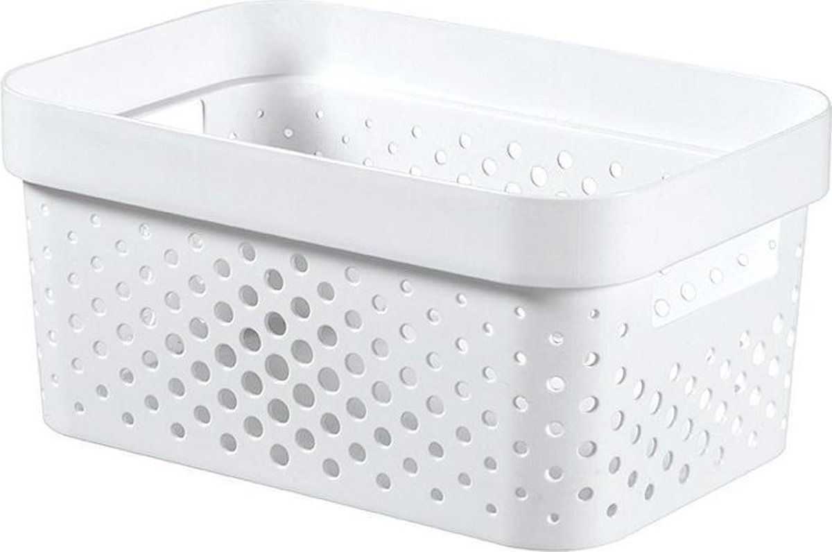 Curver infinity box dots 4,5L wit - 100% recycled met deksel