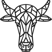 Hout-Kado - Waterbuffel #2 - Large - Zwart - Geometrische dieren en vormen - Hout - Lasergesneden- Wanddecoratie