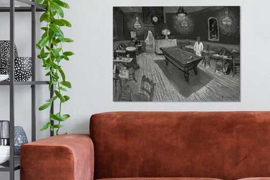 Peintures sur toile - Le café de nuit - Peinture de Vincent van Gogh - 80x60 cm - Décoration murale