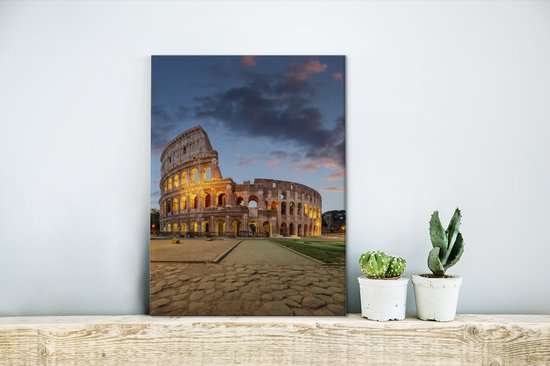 Lumineux Colisée à Rome 30x40 cm - petit - impression photo sur toile peinture (Décoration murale salon / chambre à coucher) / villes européennes Peintures Toile
