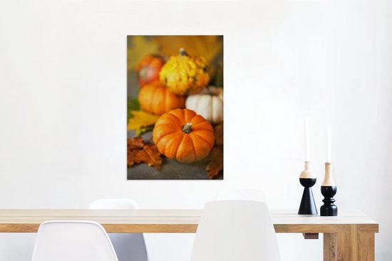 Peintures sur toile - Citrouille d'automne - 60x90 cm - Décoration murale