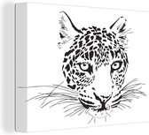 Peintures sur toile - la tête d'un léopard - 120x90 cm - Décoration murale