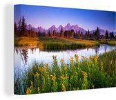 La nature particulière de la toile du parc national de Grand Teton 90x60 cm - Tirage photo sur toile (Décoration murale salon / chambre)