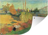 Tuinschilderij Landschap in Arles - Schilderij van Paul Gauguin - 80x60 cm - Tuinposter - Tuindoek - Buitenposter