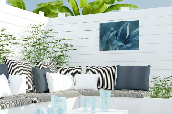 Image apaisante de feuilles de turquoise affiche de jardin toile en vrac 40x30 cm - petit - toile de jardin / toile d'extérieur / Peintures pour l'extérieur (décoration de jardin)