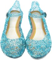 Prinsessen glitter schoenen met hak - Blauw - Prinsessen - Verkleedschoenen - Frozen - Ariel - Elsa - Anna - Jurk - Maat 33 (valt als 31) Binnenzool: 19,5 cm
