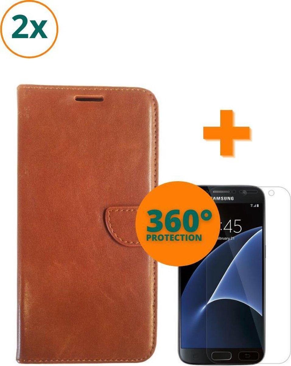 Fooniq Telefoonhoesje - Book Case - Geschikt Voor Samsung Galaxy S7 - Bruin