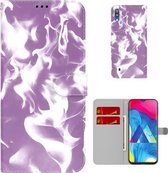 Voor Samsung Galaxy A10/M10 Cloud Fog Pattern Horizontal Flip Leather Case met Houder & Card Slot & Wallet (Paars)