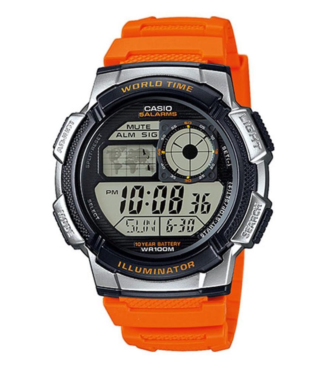 Casio Collection AE-1000W-4BVEF Herenhorloge 48 mm - Oranje