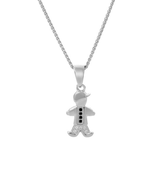Orphelia ZH-7340 - Pendentif Garçon + chaîne - Argent 925 - Zircone - 1,5 cm