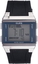 Clips  539-6003-94 Horloge - Rubber - Zwart - Ø 37.5 mm