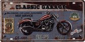 Clayre & Eef Tekstbord Motor 22*1*42 cm Meerkleurig Ijzer Classic Garage Wandbord Quote Bord Spreuk