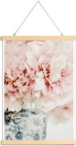 JUNIQE - Posterhanger Peonies In A Vase -30x45 /Roze & Wit