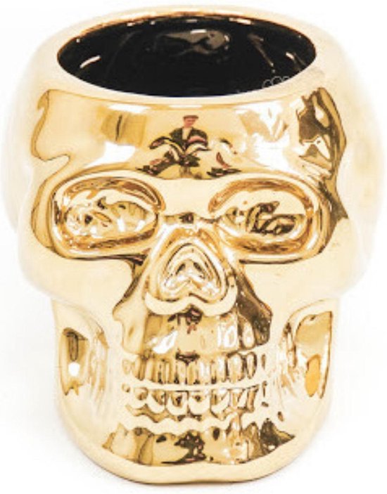 Housevitamin – Vase tête de mort doré – Tête de mort dorée – Vase doré –...  | bol.com