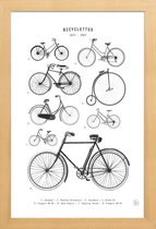 JUNIQE - Poster in houten lijst Bicyclettes -40x60 /Wit & Zwart