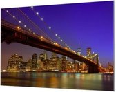 Wandpaneel Brooklyn Bridge Park New York City Skyline  | 180 x 120  CM | Zilver frame | Wandgeschroefd (19 mm)